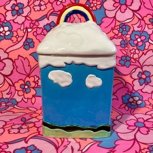 Vintage Vandor 1980 Rainbow Cloud Cookie Jar ⁣